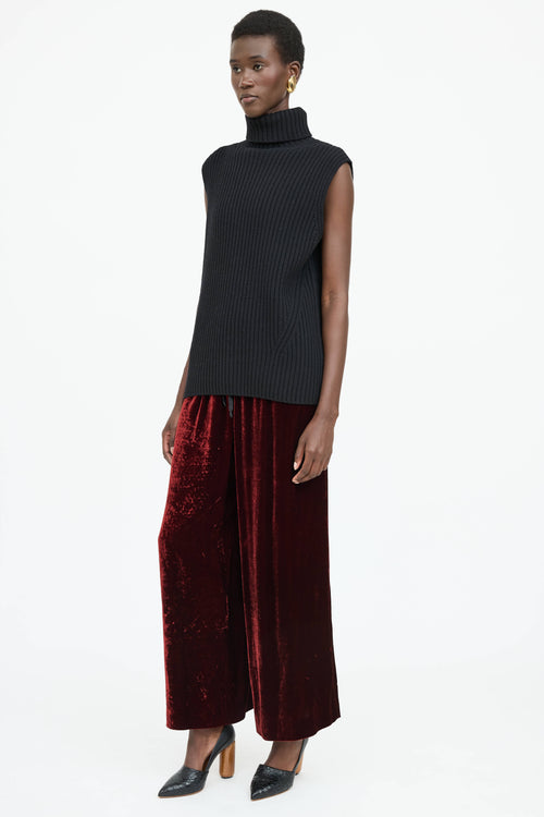 Dries Van Noten Velvet Wide Leg Pant