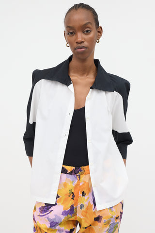 Dries Van Noten Colour Block High Collar Shirt