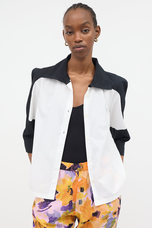 Dries Van Noten Colour Block High Collar Shirt