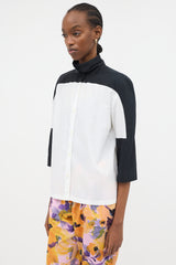 Dries Van Noten Colour Block High Collar Shirt