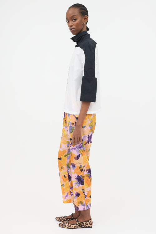 Dries Van Noten Colour Block High Collar Shirt