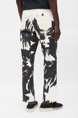 Dries Van Noten Cream & Black Watercolour Jeans