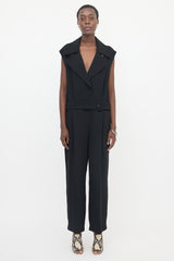 Dries Van Noten Crepe Belted Jumpsuit