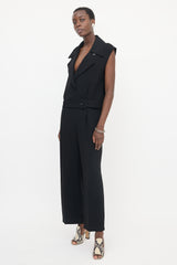 Dries Van Noten Crepe Belted Jumpsuit
