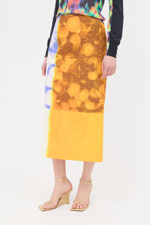 Dries Van Noten Dip Dyed Floral Skirt