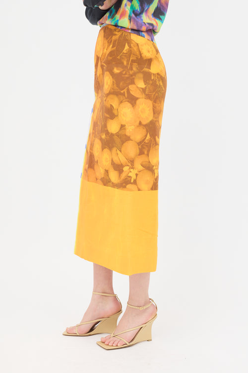 Dries Van Noten Dip Dyed Floral Skirt