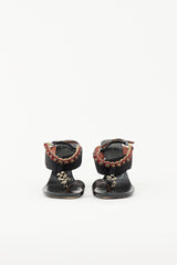 Dries Van Noten Leather Beaded T-Strap Sandal
