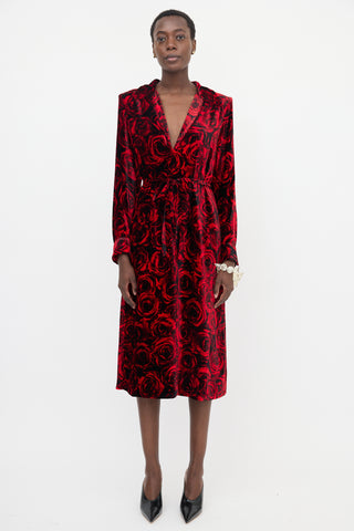 Dries Van Noten FW 2021 Velvet Rose Dress