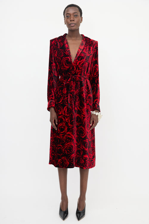 Dries Van Noten FW 2021 Velvet Rose Dress