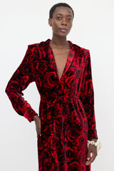 Dries Van Noten FW 2021 Velvet Rose Dress