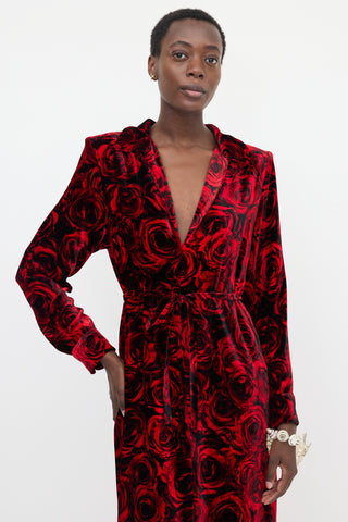 Dries Van Noten FW 2021 Velvet Rose Dress