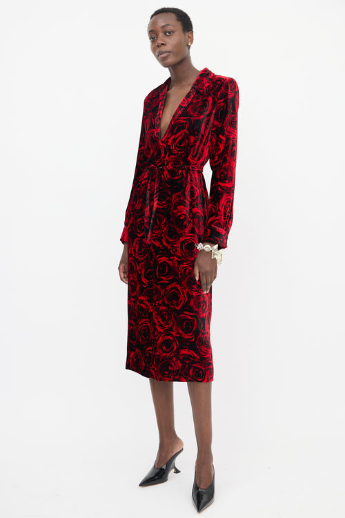 Dries Van Noten FW 2021 Velvet Rose Dress