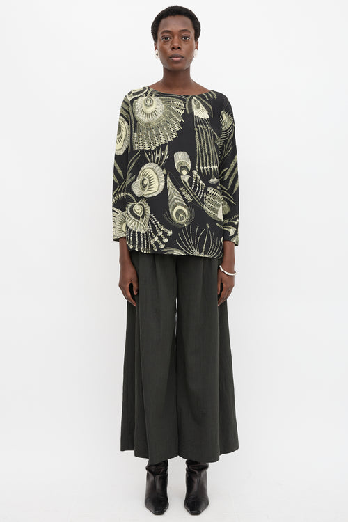 Dries Van Noten Feather Printed Top