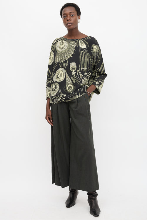 Dries Van Noten Feather Printed Top