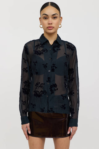 Dries Van Noten Flocked Paisley Shirt