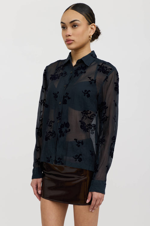 Dries Van Noten Flocked Paisley Shirt