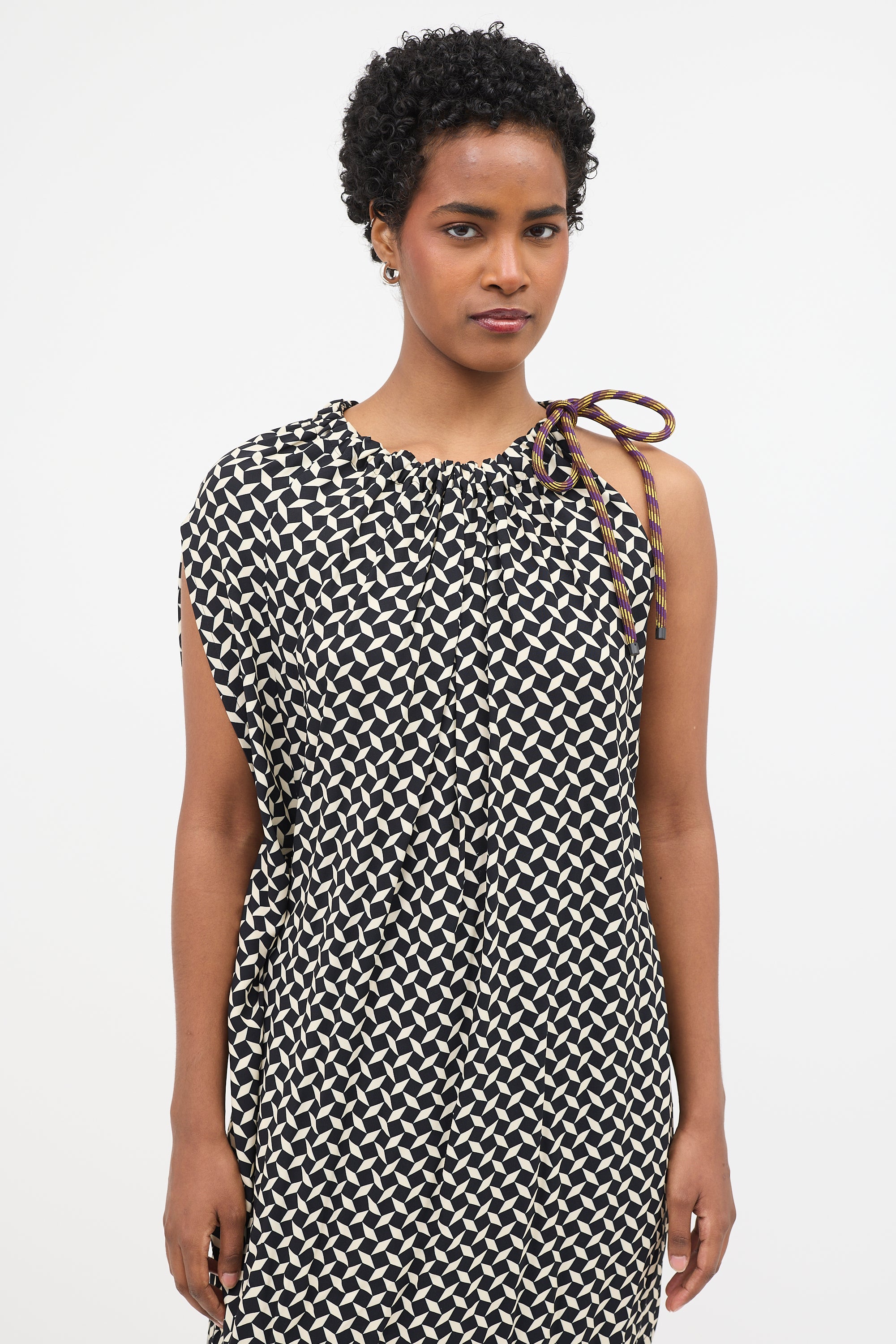 Dries Van Noten // Geometric One Shoulder Dress VSP Consignment Dries Van Noten // Geometric One Shoulder Dress VSP Consignment