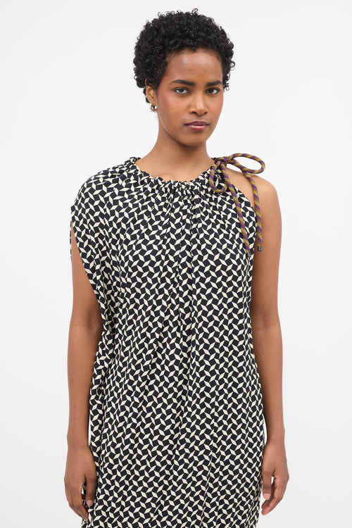 Dries Van Noten Geometric One Shoulder Dress