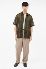 Dries Van Noten Green & Brown Print Shirt