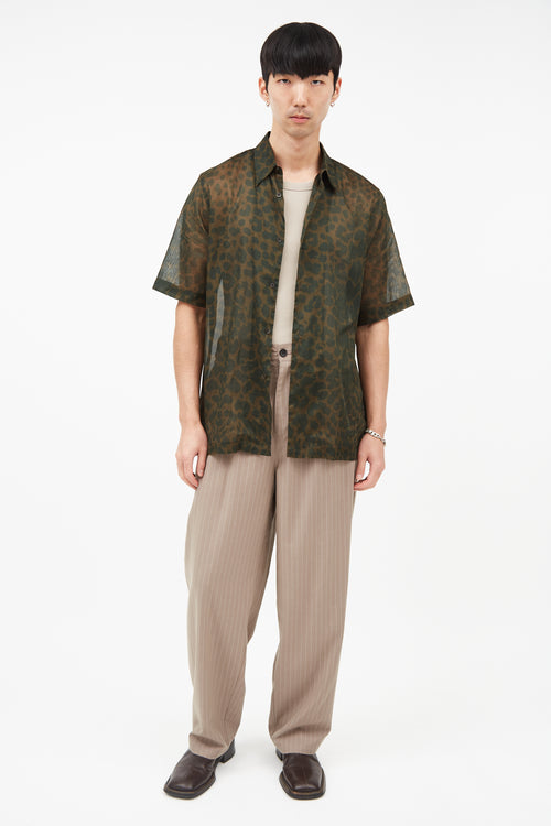 Dries Van Noten Green & Brown Print Shirt