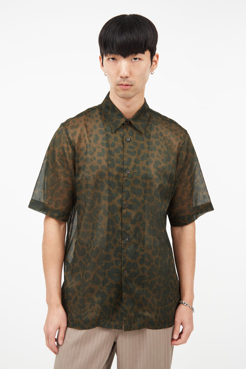 Dries Van Noten Green & Brown Print Shirt