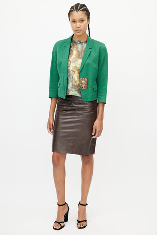 Dries Van Noten Green & Multicolour Beaded Blazer
