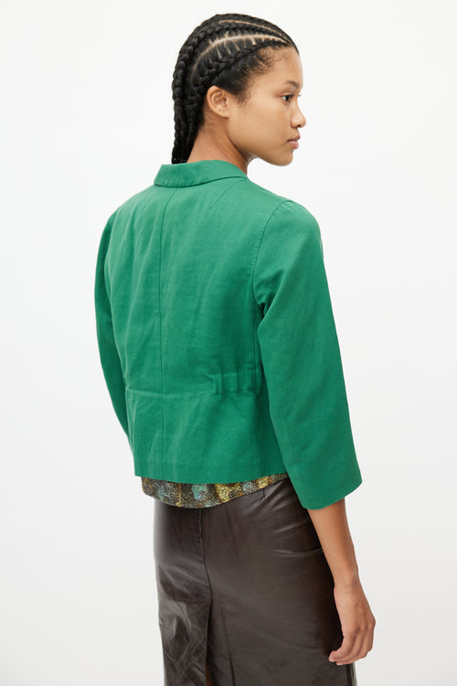 Dries Van Noten Green & Multicolour Beaded Blazer