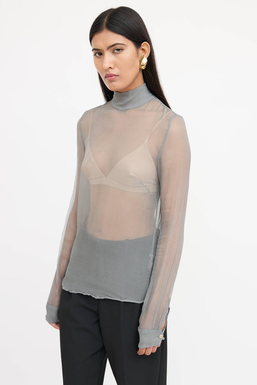 Dries Van Noten Silk Sheer Blouse