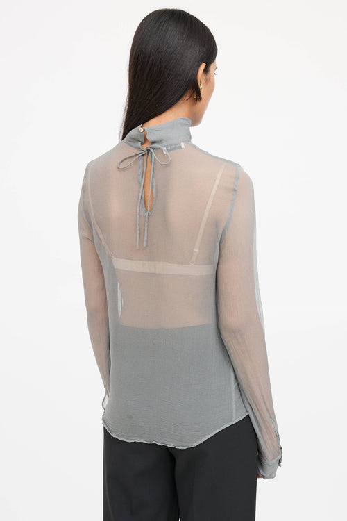 Dries Van Noten Silk Sheer Blouse
