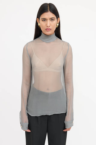 Dries Van Noten Silk Sheer Blouse