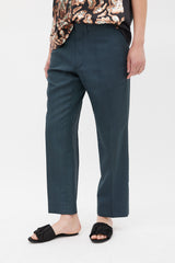 Dries Van Noten Green Wool Silk & Mohair Suit