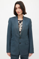 Dries Van Noten Green Wool Silk & Mohair Suit