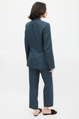 Dries Van Noten Green Wool Silk & Mohair Suit
