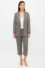 Dries Van Noten Grey & Black Jacquard Pant Suit