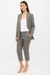 Dries Van Noten Grey & Black Jacquard Pant Suit
