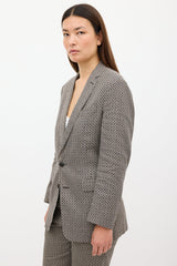 Dries Van Noten Grey & Black Jacquard Pant Suit