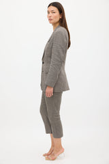 Dries Van Noten Grey & Black Jacquard Pant Suit