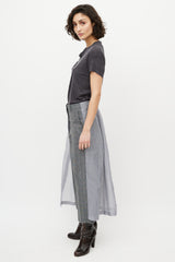 Dries Van Noten Grey Gathered T-Shirt