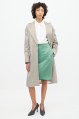 Dries Van Noten Grey & Gold Geometric Jacquard Coat