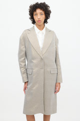 Dries Van Noten Grey & Gold Geometric Jacquard Coat