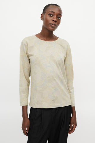 Dries Van Noten Grey & Multicolour Floral Metallic Sweater