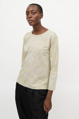 Dries Van Noten Grey & Multicolour Floral Metallic Sweater