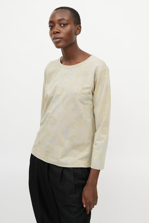 Dries Van Noten Grey & Multicolour Floral Metallic Sweater