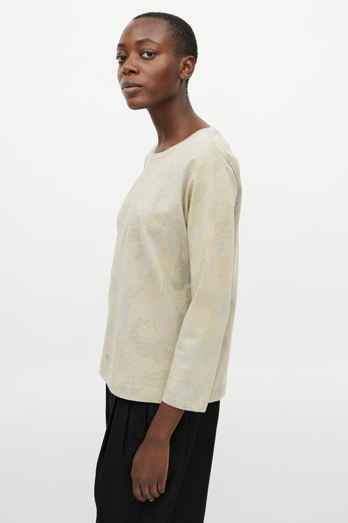 Dries Van Noten Grey & Multicolour Floral Metallic Sweater