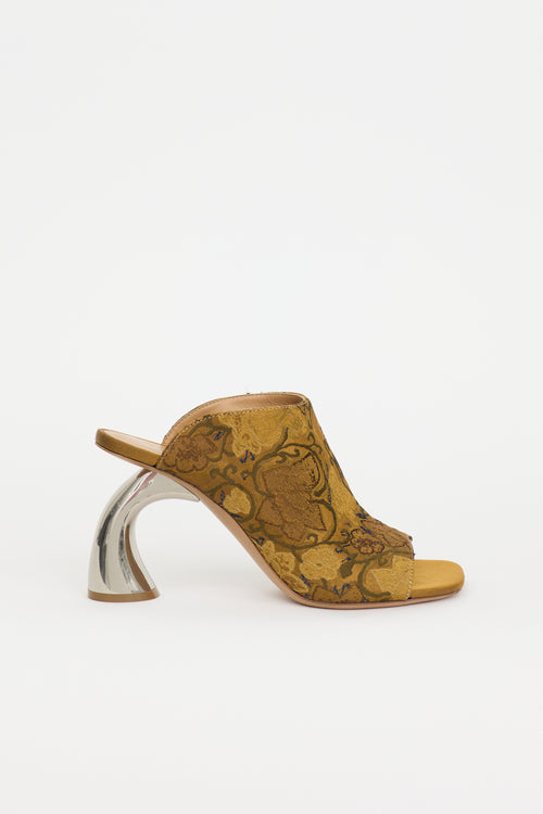 Dries Van Noten Jacquard Curved Mule