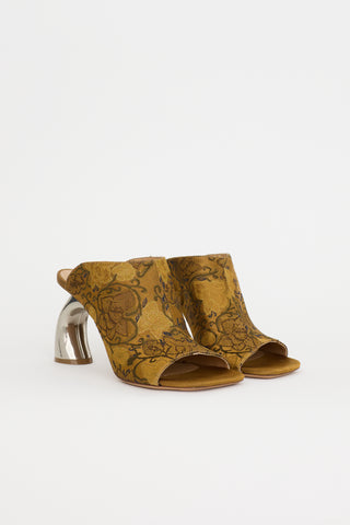 Dries Van Noten Jacquard Curved Mule