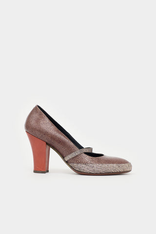 Dries Van Noten Leather Mary Jane Heel