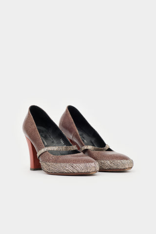 Dries Van Noten Leather Mary Jane Heel