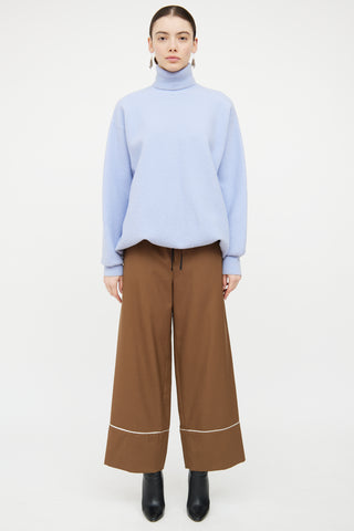 Dries Van Noten Blue Wool Knit Turtleneck