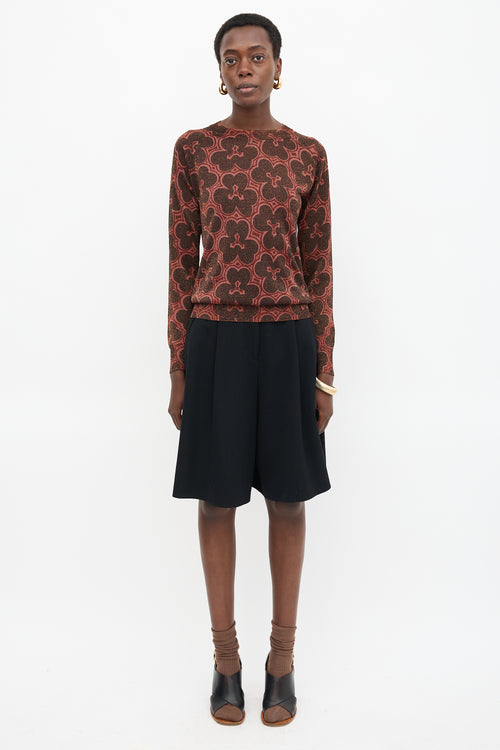 Dries Van Noten Lurex Clover Jacquard Sweater
